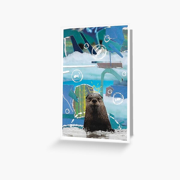 Warten Sie auf die Otter Grußkarte