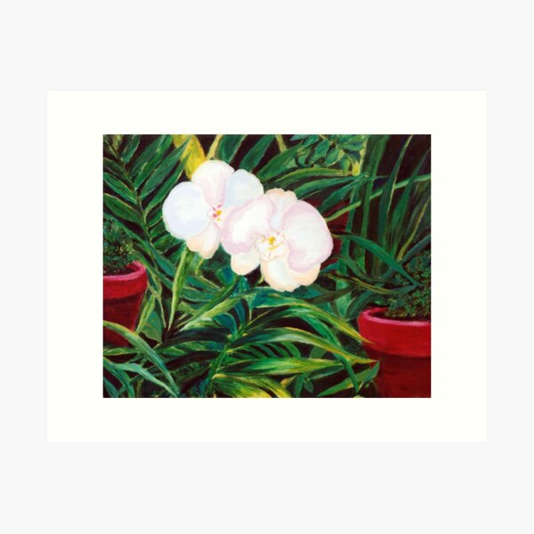 White Flowers - Image for a living room in the love corner Art Print