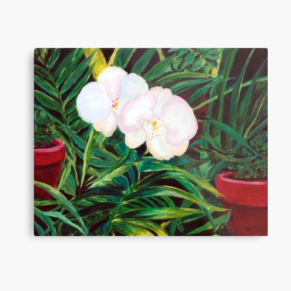 White Flowers - Image for a living room in the love corner Metal Print