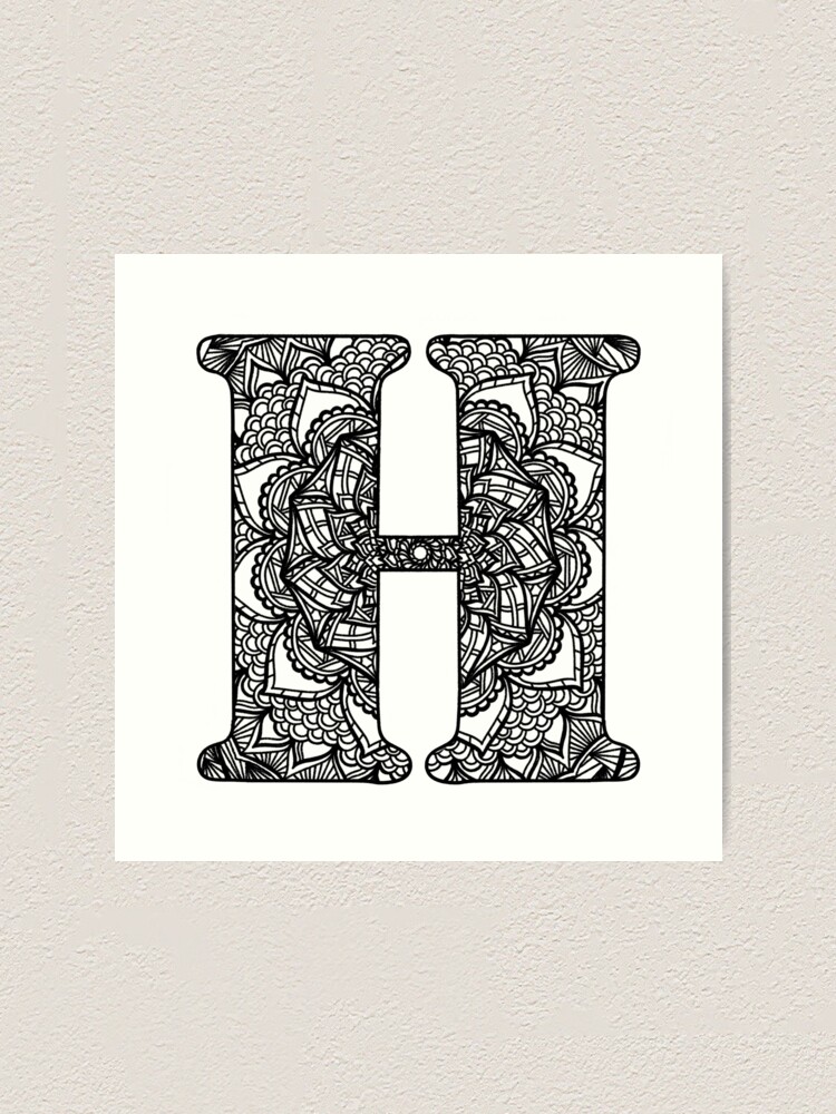 Download Mandala Letter H Art Print By Lizashev Redbubble