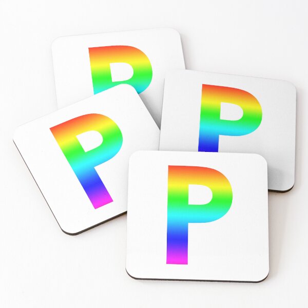 Item preview, The Letter P - Monogram in Rainbow Gradient designed and sold by Bumblefuzzies.