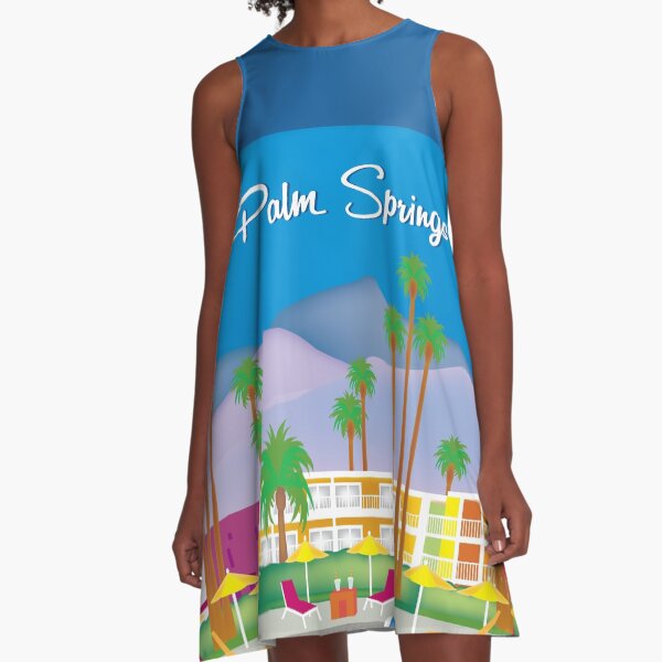 Artikel-Vorschau von Palm Springs, Kalifornien - Skyline-Illustration durch lose Blumenblätter, designt und verkauft von LoosePetals.