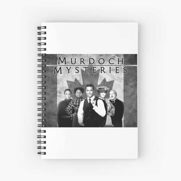 Murdoch Mysteries Design with Canadian Flag in black and white Spiral Notebook