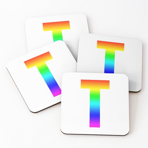 Item preview, The Letter T - Monogram in Rainbow Gradient designed and sold by Bumblefuzzies.