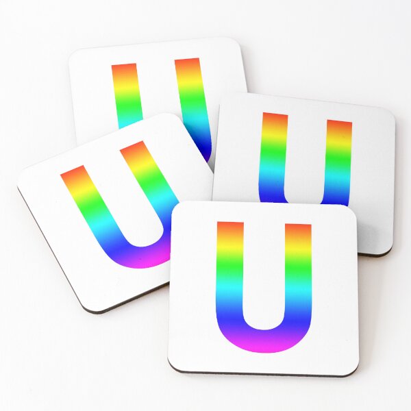 Item preview, The Letter U - Monogram in Rainbow Gradient designed and sold by Bumblefuzzies.