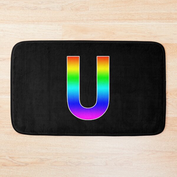 Item preview, The Letter U - Monogram in Rainbow Gradient designed and sold by Bumblefuzzies.