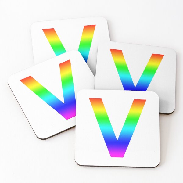 Item preview, The Letter V - Monogram in Rainbow Gradient designed and sold by Bumblefuzzies.