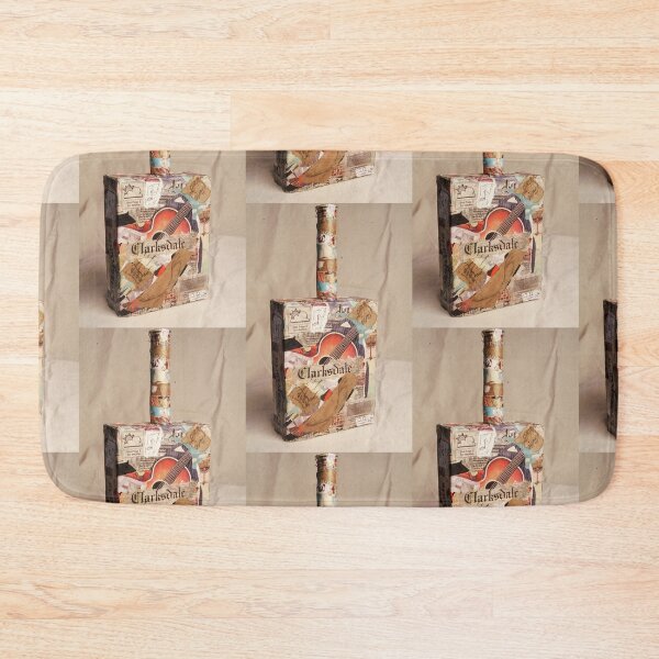Item preview, Back of Collaged Ceramic Box Guitar designed and sold by QuigleyArt.