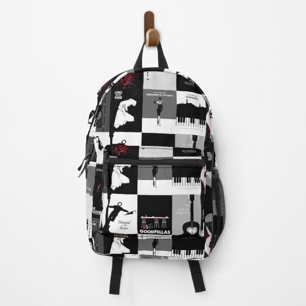 Minimal Classic Movies Title Pattern Backpack