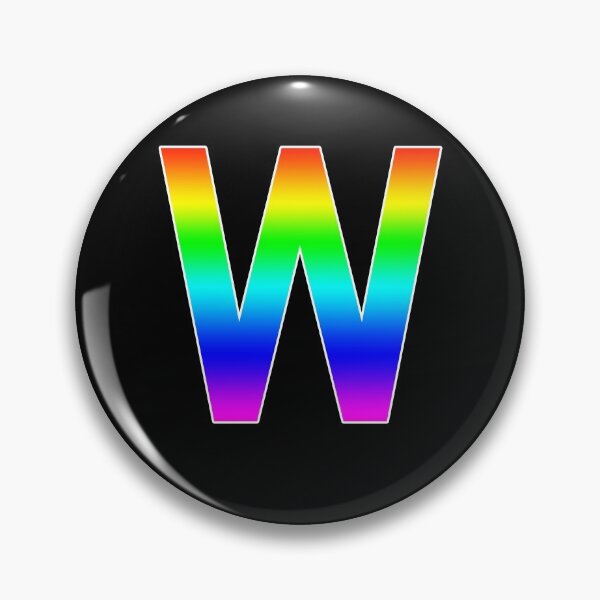Item preview, The Letter W - Monogram in Rainbow Gradient designed and sold by Bumblefuzzies.