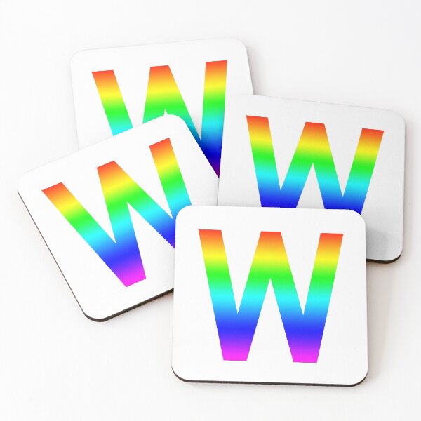 Item preview, The Letter W - Monogram in Rainbow Gradient designed and sold by Bumblefuzzies.
