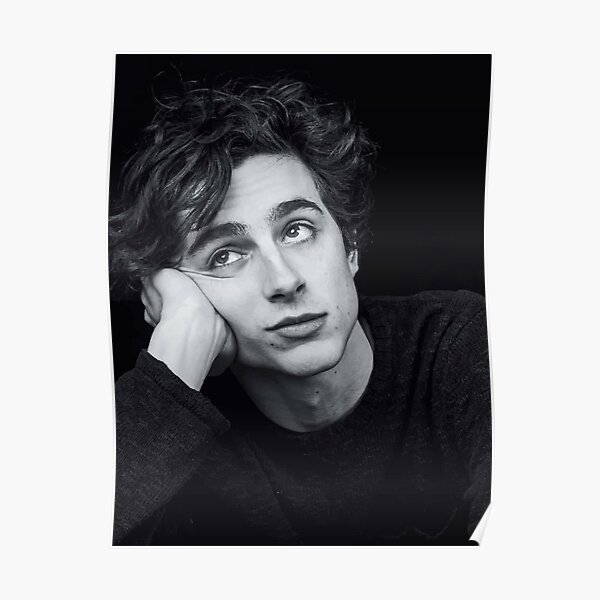 Timothee Chalamet noir et blanc Poster