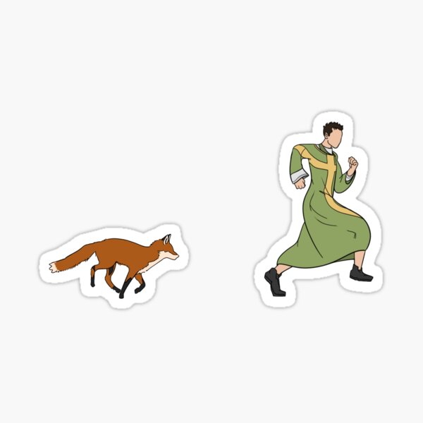 Hot Priest Vs. Fox Sticker