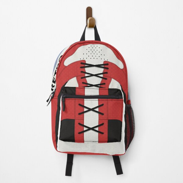 J1 Retro Red Origin- Jordan Inspired Backpack, Red, White, Black, Active, Sporty Backpack for Sale by Jovak