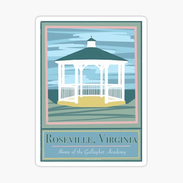 Roseville Virginia Home of the Gallagher Academy Travel Art Sticker