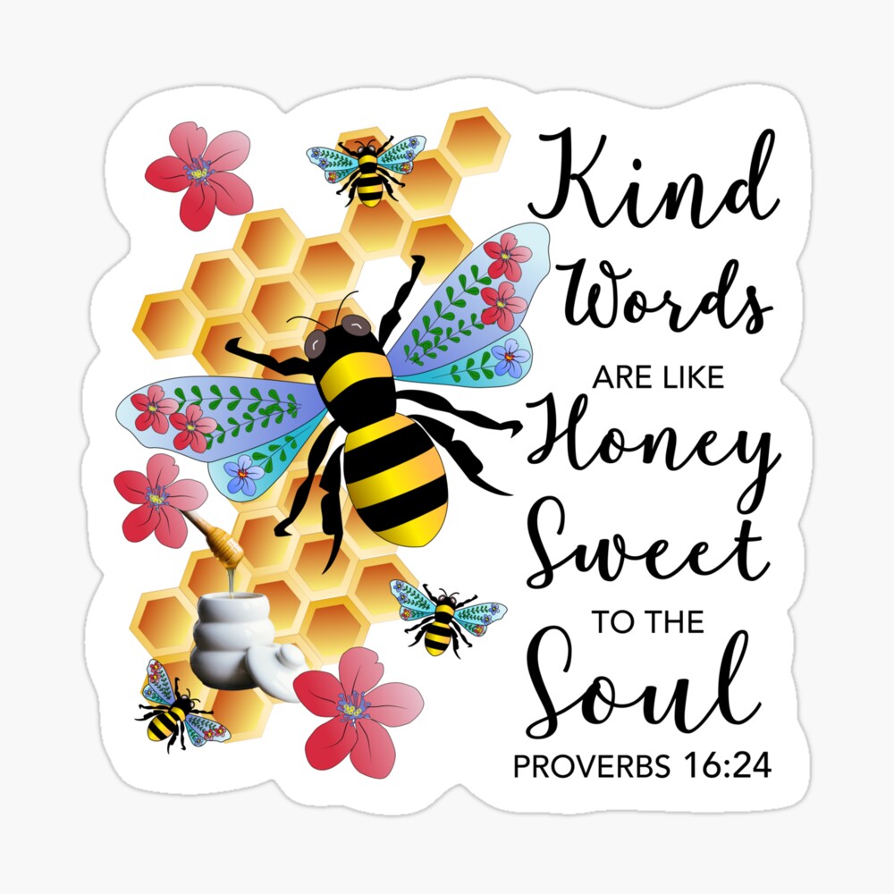 KIND WORDS LIKE HONEY BEE MINI SIGN PROVERBS 16:24 TIERED TRAY