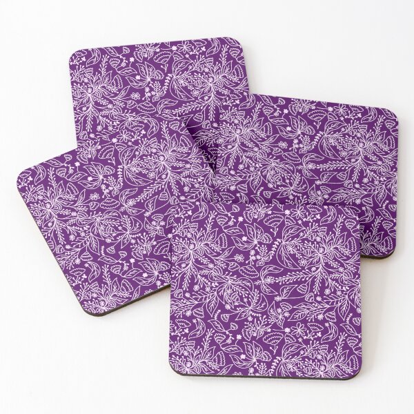 Item preview, Purple and White Hand Drawn Floral Pattern designed and sold by kayleeoconnor.