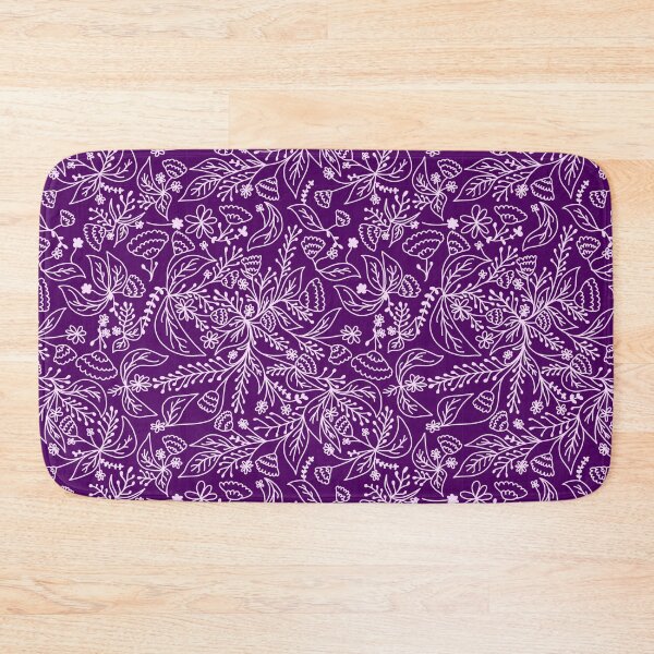 Item preview, Purple and White Hand Drawn Floral Pattern designed and sold by kayleeoconnor.