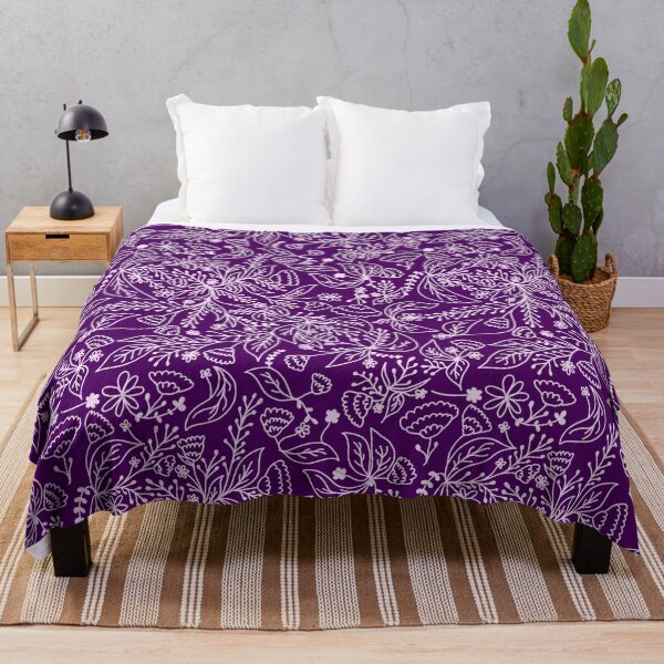 Item preview, Purple and White Hand Drawn Floral Pattern designed and sold by kayleeoconnor.
