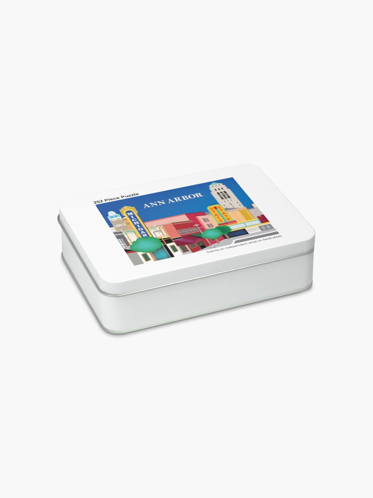 Alternate view of Ann Arbor, Michigan - Skyline Illustration by Loose Petals Jigsaw Puzzle