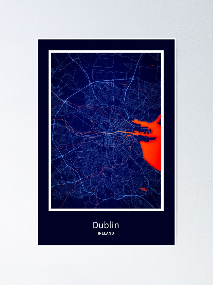 "Dublin Map Print, Dublin Map Poster, Dublin Map Wall Art, Dublin City