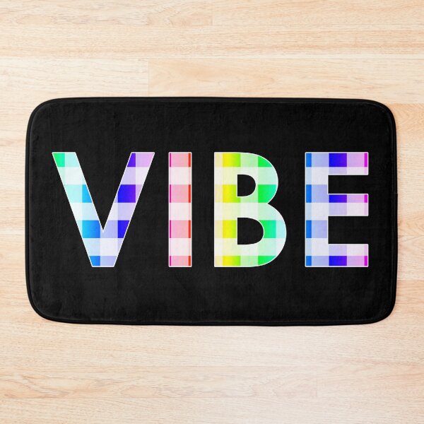 Item preview, 'Vibe' Phrase in Rainbow Buffalo Plaid designed and sold by Bumblefuzzies.