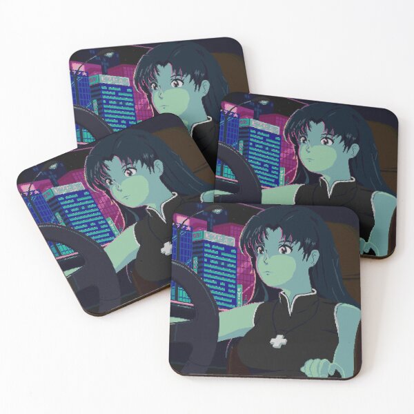Item preview, Misato Katsuragi, Evangelion - Tokyo Night Drive Retrowave Pixel Art designed and sold by Vix in Japan / Rubbish Heap.