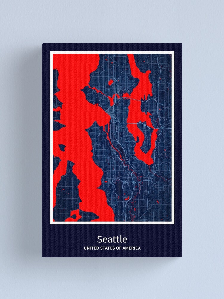 "Seattle Map Print, Seattle Map Poster, Seattle Map Wall Art, Seattle