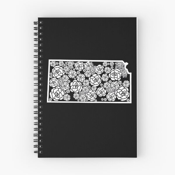 Item preview, White Roses Flower State of Kansas with black background designed and sold by Ella's  Doodles And Designs.