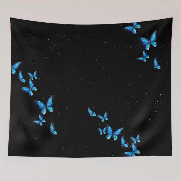Item preview, Blue butterflies summer night sky designed and sold by heartofanna.