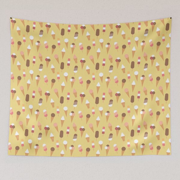Item preview, Ice creams and popsicles on yellow designed and sold by natalyon.