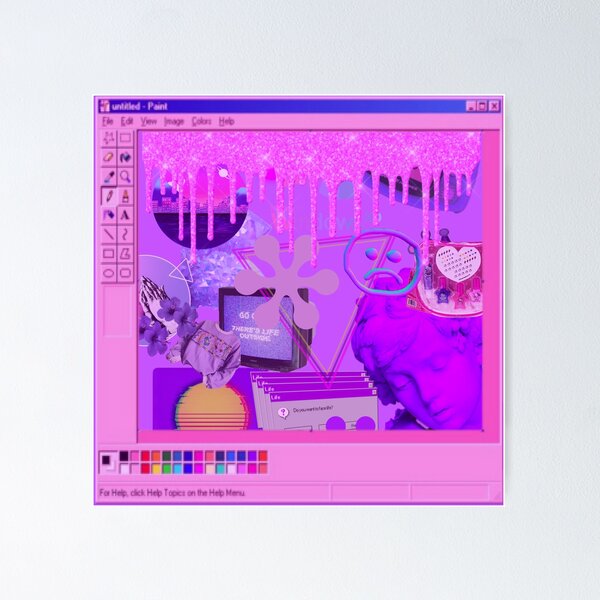 Item preview, Vaporwave Purple Collage designed and sold by art-by-harmonie.