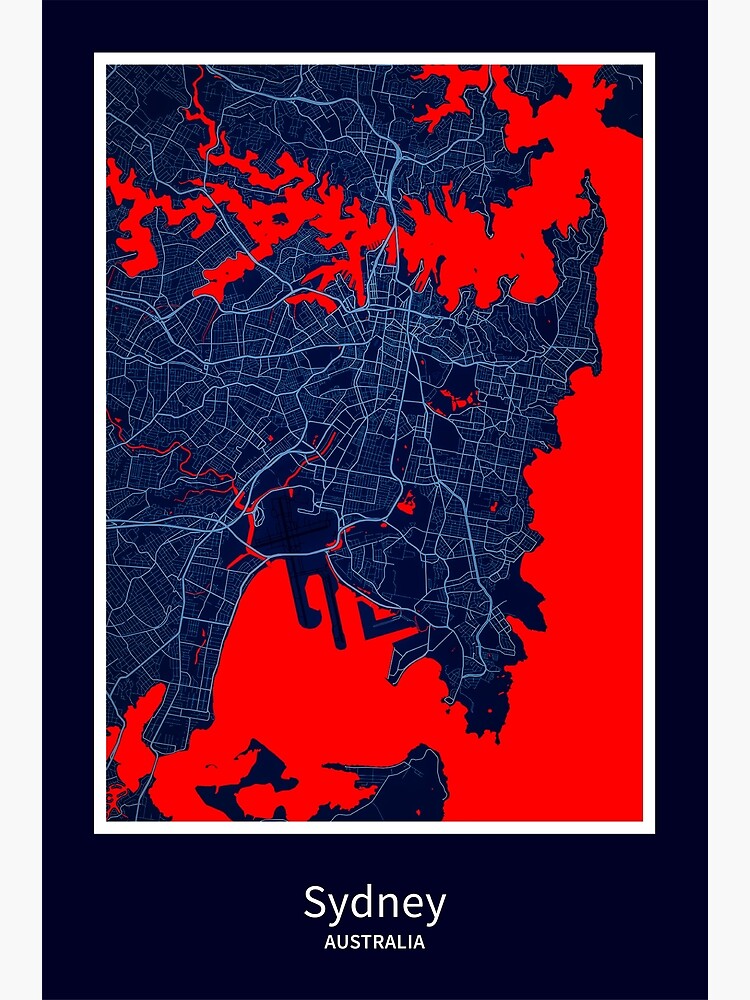 "Sydney Map Print, Sydney Map Poster, Sydney Map Wall Art, Sydney City