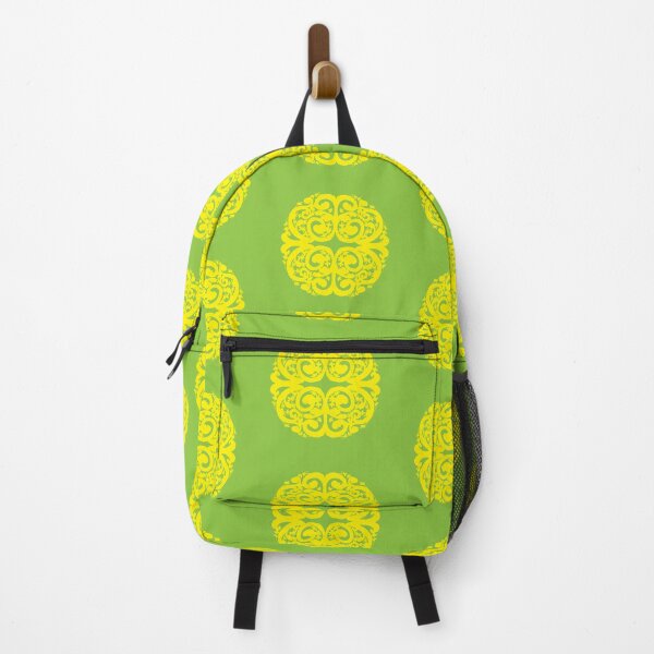 Item preview, yellow mandala with lime green background designed and sold by alexanderrosede.
