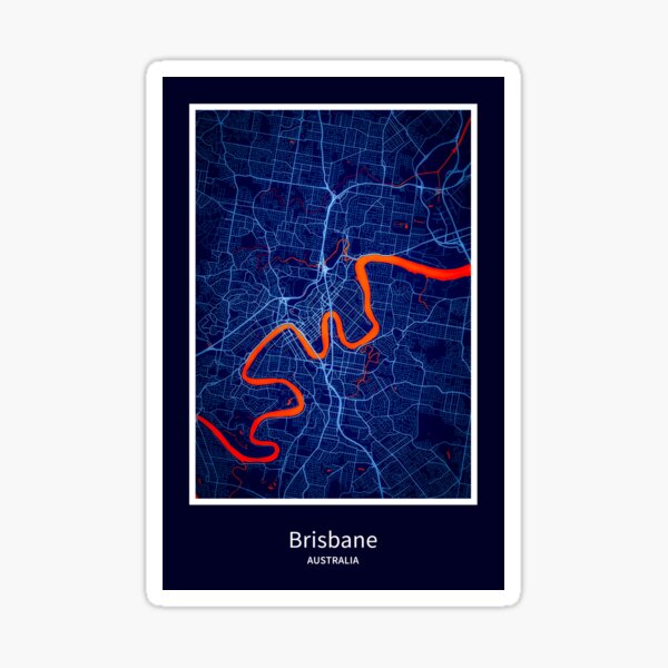 "Brisbane Map Print, Brisbane Map Poster, Brisbane Map Wall Art