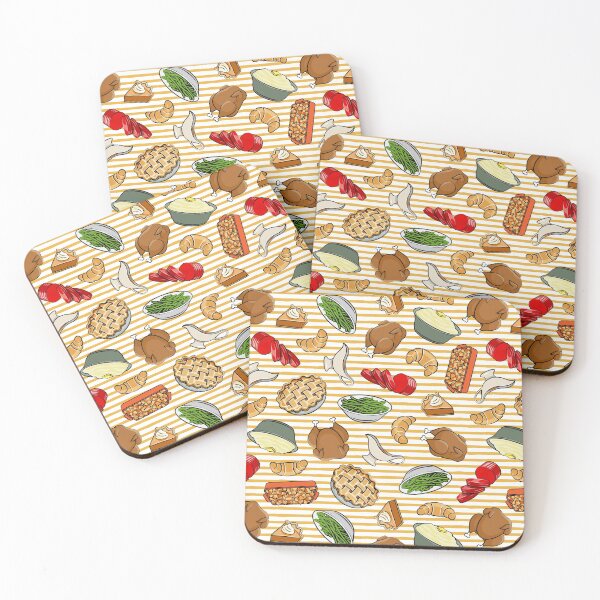 Item preview, Holiday Feast - Dinner on Gold Stripes designed and sold by littlearrow.