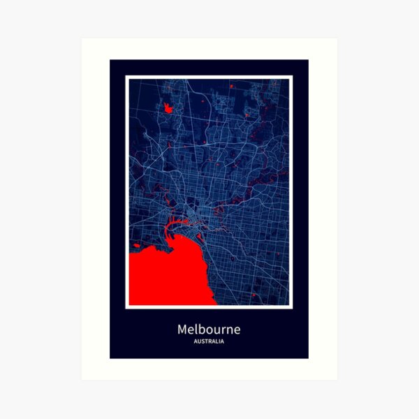 "Melbourne Map Print, Melbourne Map Poster, Melbourne Map Wall Art, Melbourne City Map, Map of
