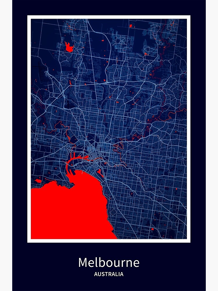 "Melbourne Map Print, Melbourne Map Poster, Melbourne Map Wall Art