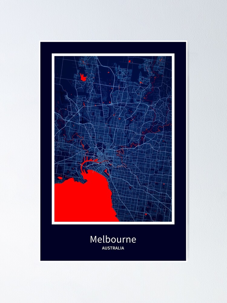 "Melbourne Map Print, Melbourne Map Poster, Melbourne Map Wall Art