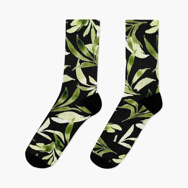 Item preview, Green leaves botanical watercolor designed and sold by heartofanna.