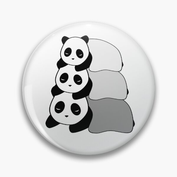 Item preview, Sleepy Panda Stack (Grey, White Background) designed and sold by elrathia.