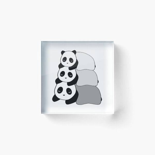 Item preview, Sleepy Panda Stack (Grey, White Background) designed and sold by elrathia.