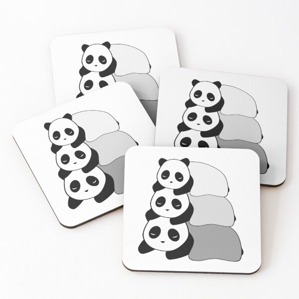 Item preview, Sleepy Panda Stack (Grey, White Background) designed and sold by elrathia.