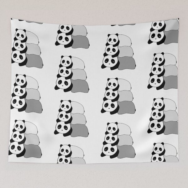 Item preview, Sleepy Panda Stack (Grey, White Background) designed and sold by elrathia.