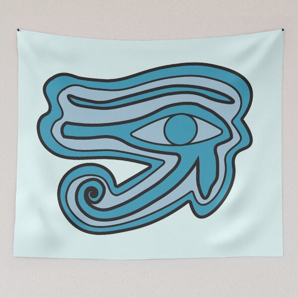 Item preview, eye of horus monochrome blue sticker designed and sold by mariahparker111.