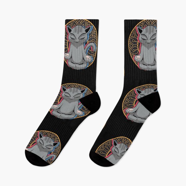 Item preview, Adorable gray cat yoga designed and sold by redshirtz.