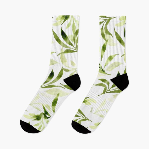 Item preview, Green leaves botanical watercolor designed and sold by heartofanna.