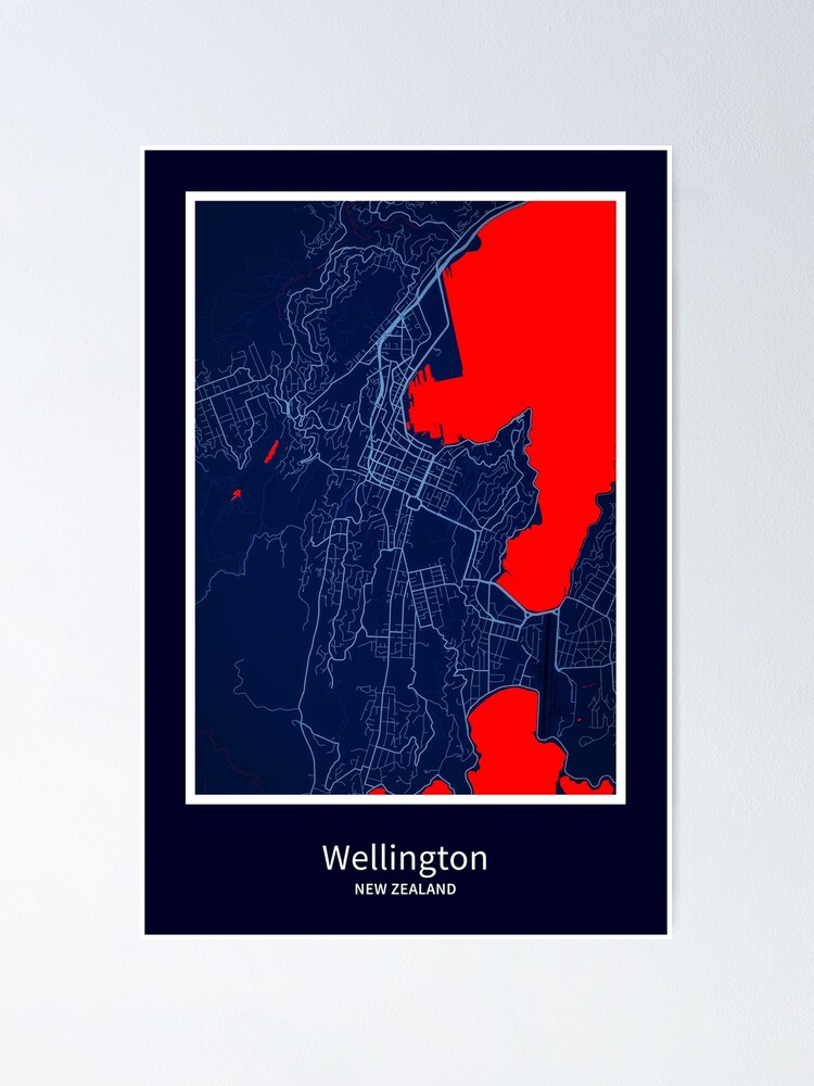 "Wellington Map Print, Wellington Map Poster, Wellington Map Wall Art
