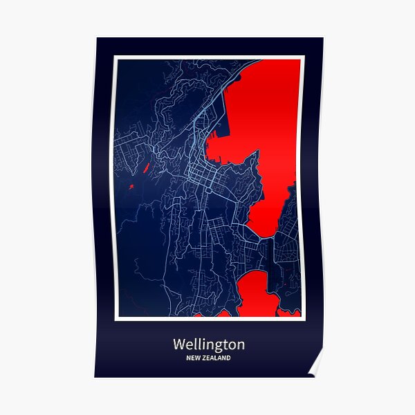"Wellington Map Print, Wellington Map Poster, Wellington Map Wall Art
