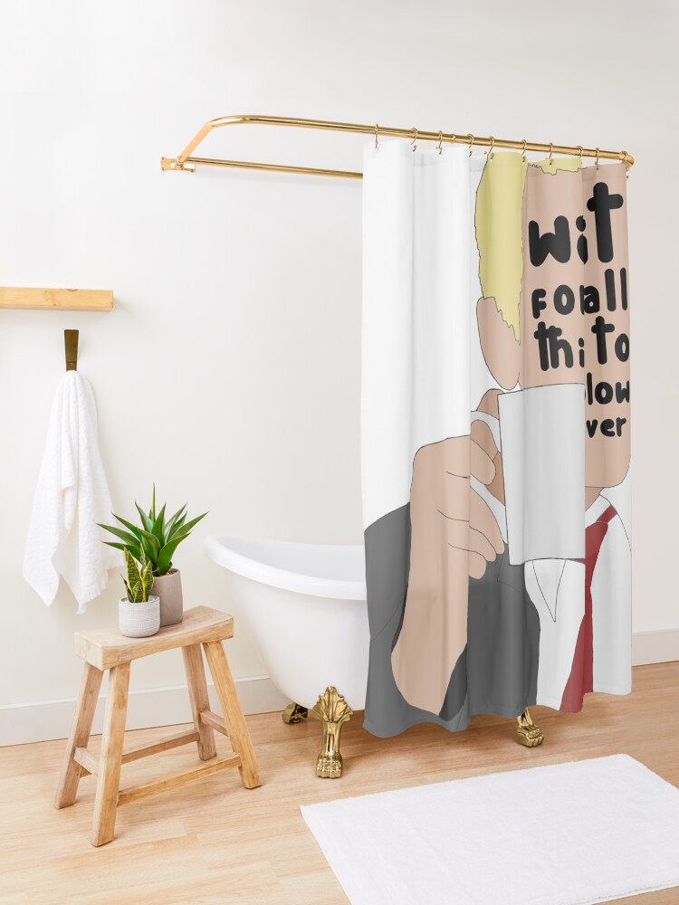 "wait for all this to blow over (shaun of the dead)" Shower Curtain by